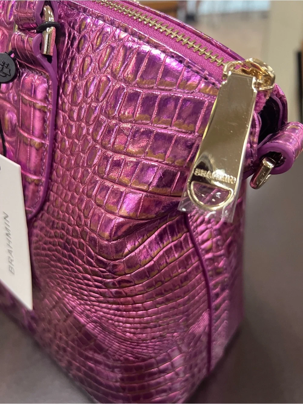 Brahmin Duxbury Satchel Bag Opera Melbourne Iridescent Leather $315 Retail - Picture 4 of 11